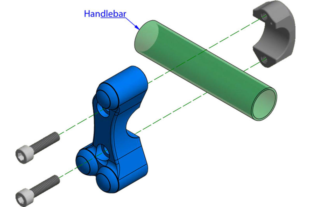 CNC Racing Rearward Clamp for Handlebar Right Switches - CNC Racing image 2