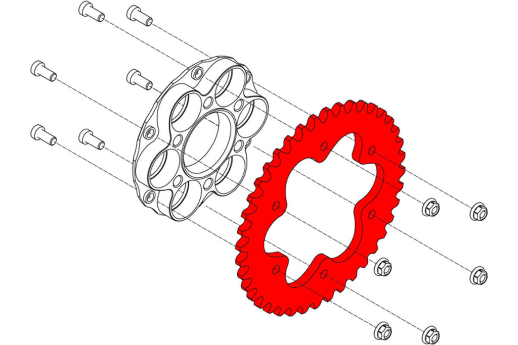 CNC Racing Ring Gear Ergal Z41 P520 6-Hole for Ducati - CNC Racing image 2