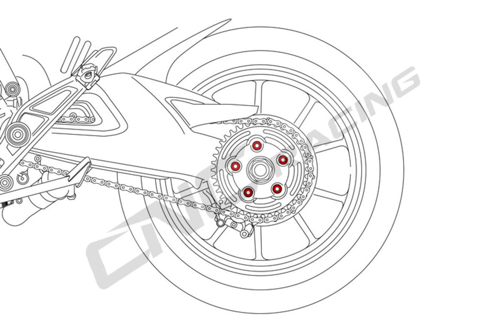 CNC Racing Nuts sets rear sprocket flange Ducati M10x1.0 - CNC Racing image 2