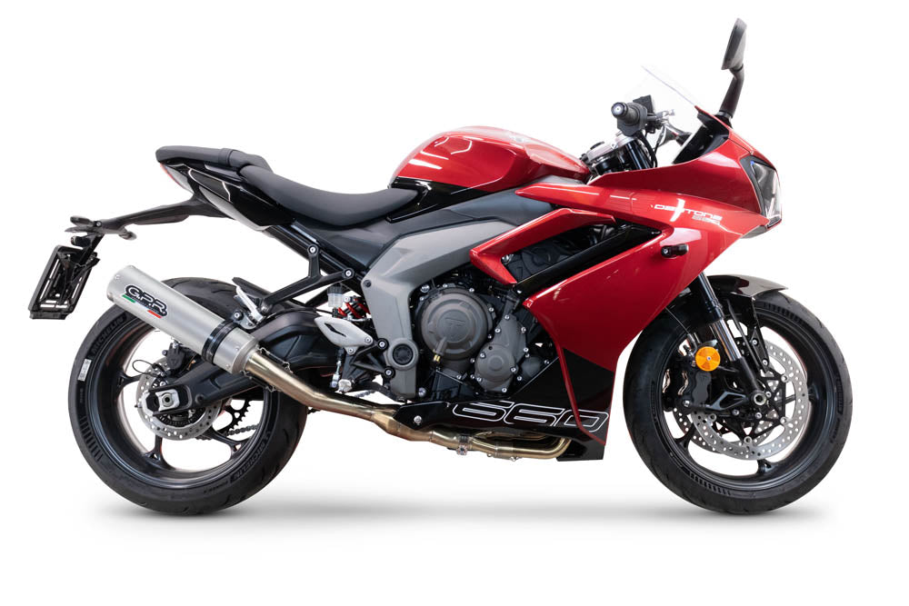 GPR exhaust Triumph Daytona 660 2023-2025, M3 Inox , full system exhaust legal for UK and non-EU countries including removable db killer - GPR Exhausts
