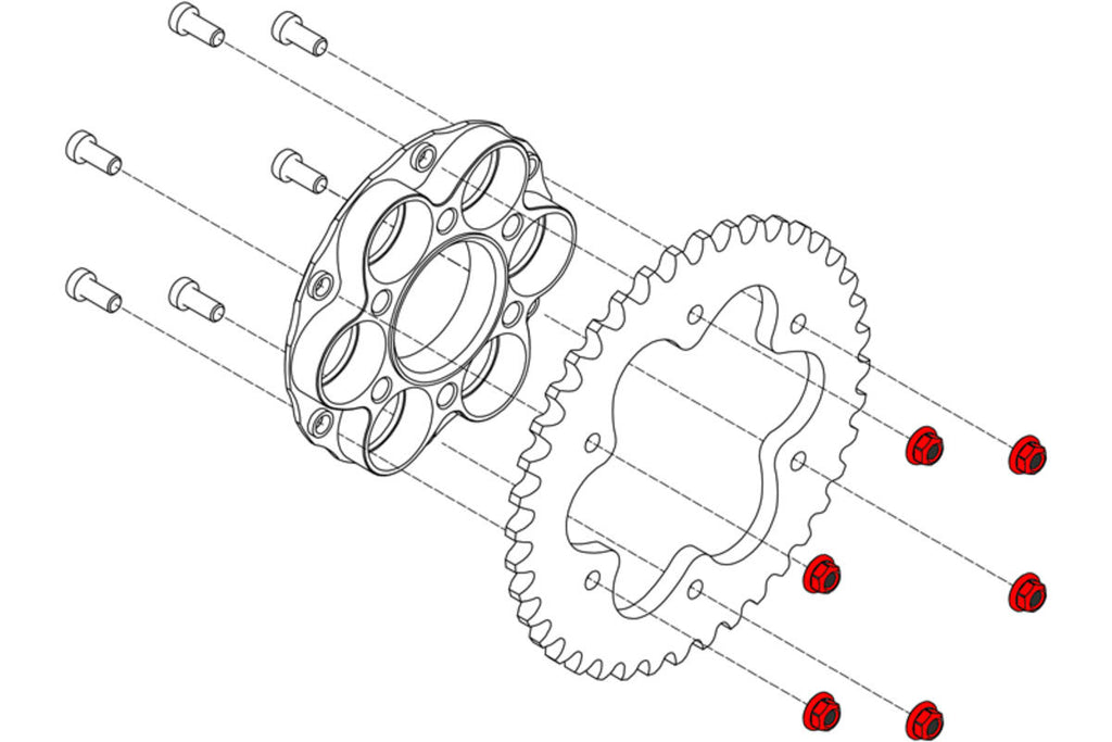 CNC Racing Nuts ring gear Ducati M8x1.25 – Titanium - CNC Racing image 2