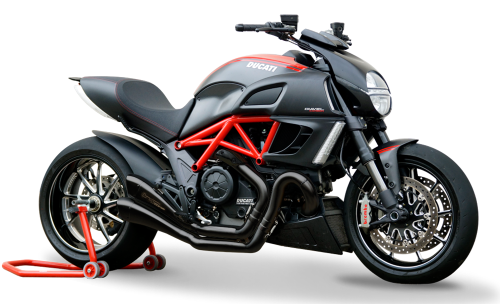 HP Corse Hydroform Black (FACTORY Version) Exhaust for Ducati Diavel 1200 2011-2016 - HP Corse