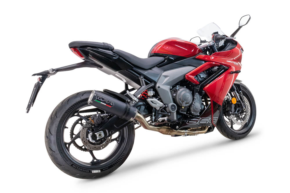 GPR exhaust Triumph Daytona 660 2023-2025, M3 Black Titanium, full system exhaust legal for UK and non-EU countries including removable db killer - GPR Exhausts