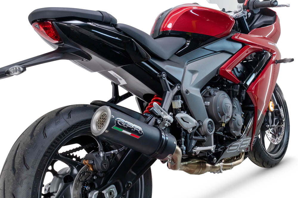 GPR exhaust Triumph Daytona 660 2023-2025, M3 Black Titanium, full system exhaust legal for UK and non-EU countries including removable db killer - GPR Exhausts