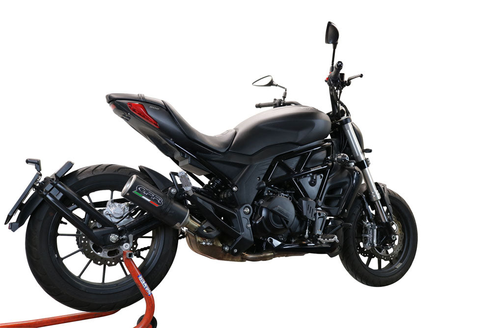 GPR exhaust Benelli 502 C 2021-2024, M3 Black Titanium, Homologated legal slip-on exhaust including removable db killer and link pipe - GPR Exhausts