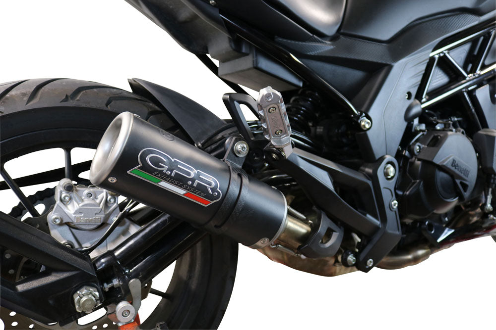 GPR exhaust Benelli 502 C 2021-2024, M3 Black Titanium, Homologated legal slip-on exhaust including removable db killer and link pipe - GPR Exhausts