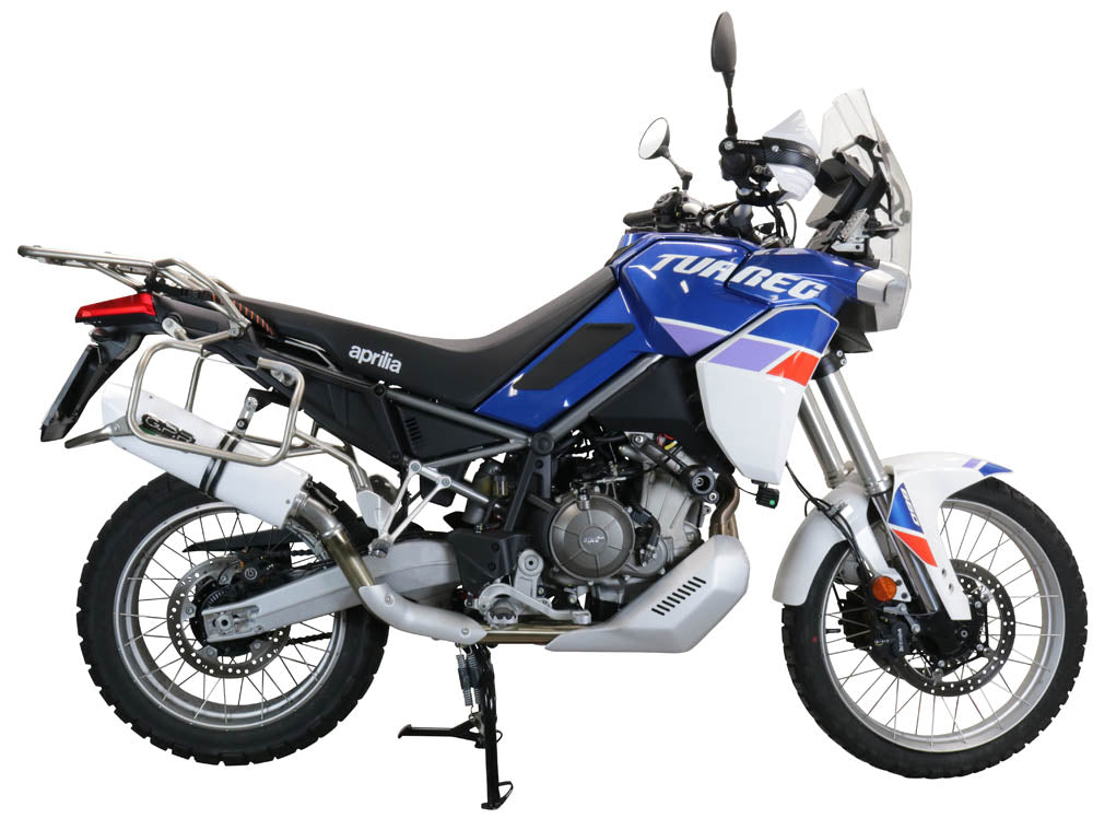 GPR exhaust Aprilia Tuareg 660 2021-2024, Albus Evo4, Homologated legal slip-on exhaust including removable db killer and link pipe - GPR Exhausts