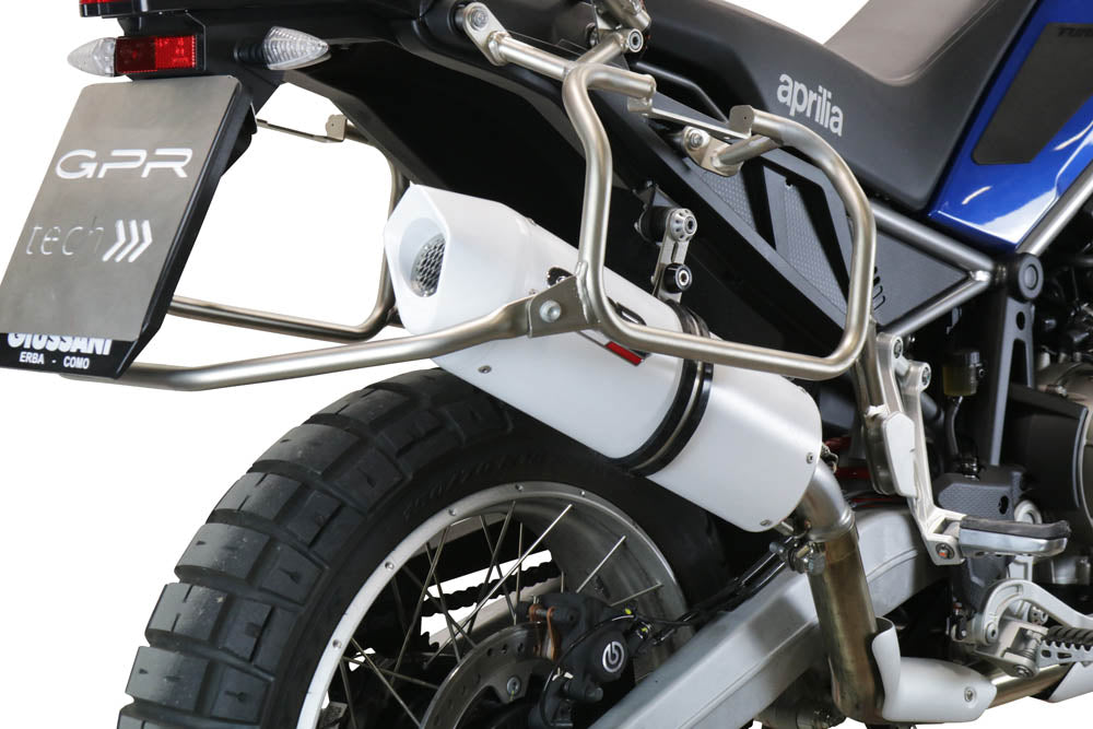 GPR exhaust Aprilia Tuareg 660 2021-2024, Albus Evo4, Homologated legal slip-on exhaust including removable db killer and link pipe - GPR Exhausts