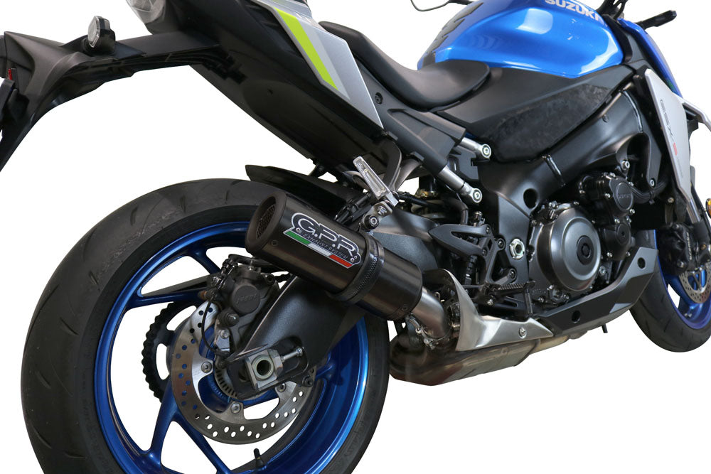 GPR exhaust Suzuki Gsx-S 1000  2021-2025, M3 Black Titanium, Homologated legal slip-on exhaust including removable db killer and link pipe - GPR Exhausts