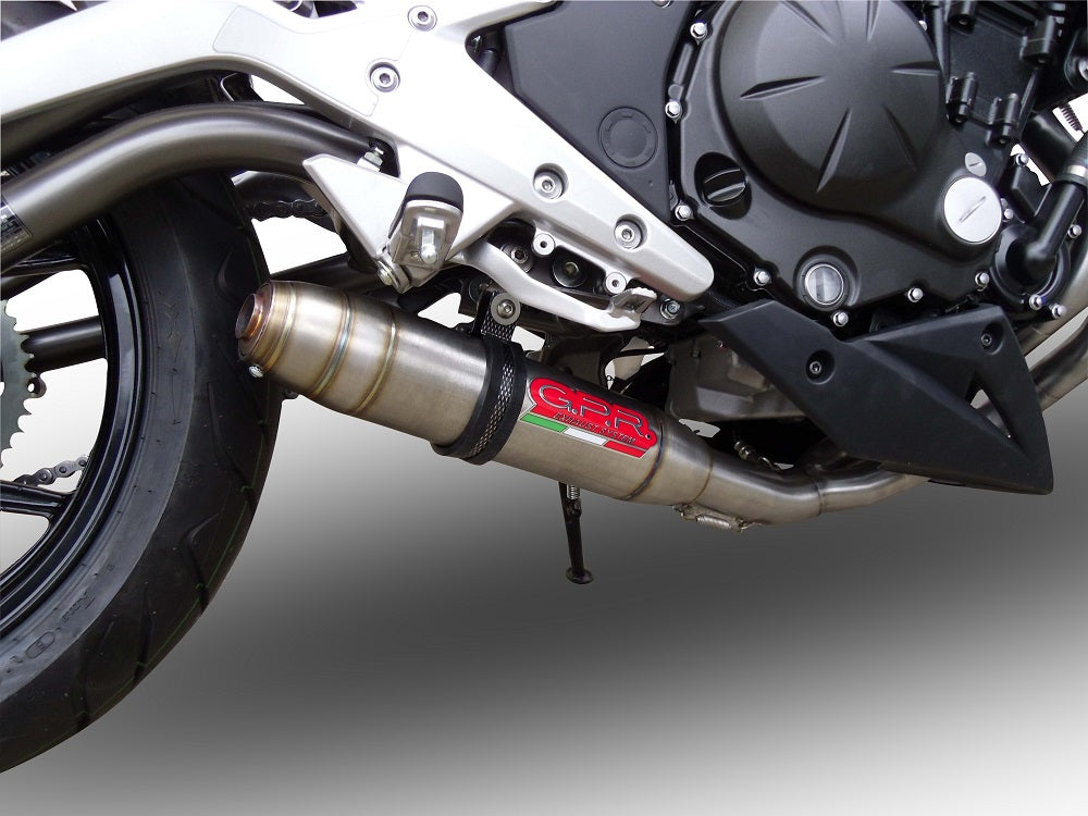 GPR exhaust Kawasaki Er 6 N - F  2012-2016, Deeptone Inox, Homologated legal full system exhaust, including removable db killer - GPR Exhausts