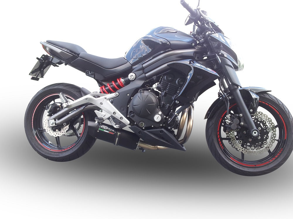 GPR exhaust Kawasaki Er 6 N - F  2012-2016, Furore Nero, Homologated legal full system exhaust, including removable db killer - GPR Exhausts