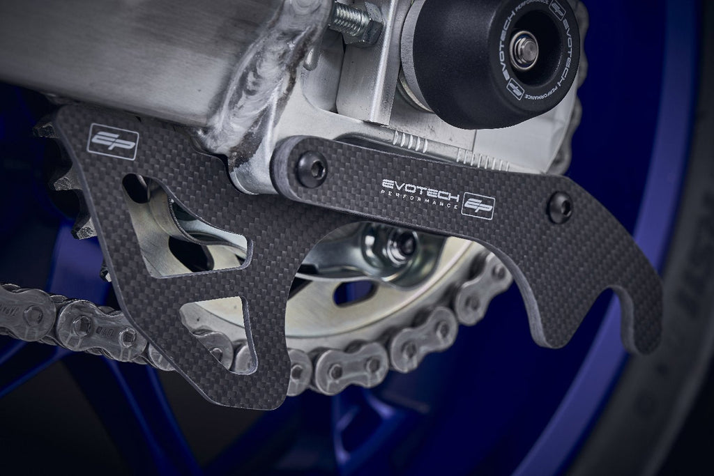 Evotech Carbon Fibre Toe Guard / GP Style Paddock Stand Plates - Yamaha YZF-R6 (2017+)