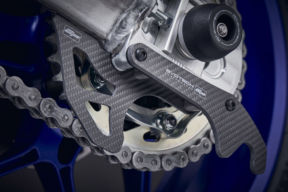 Evotech Carbon Fibre Toe Guard / GP Style Paddock Stand Plates - Yamaha YZF-R1M (2015 - 2019)