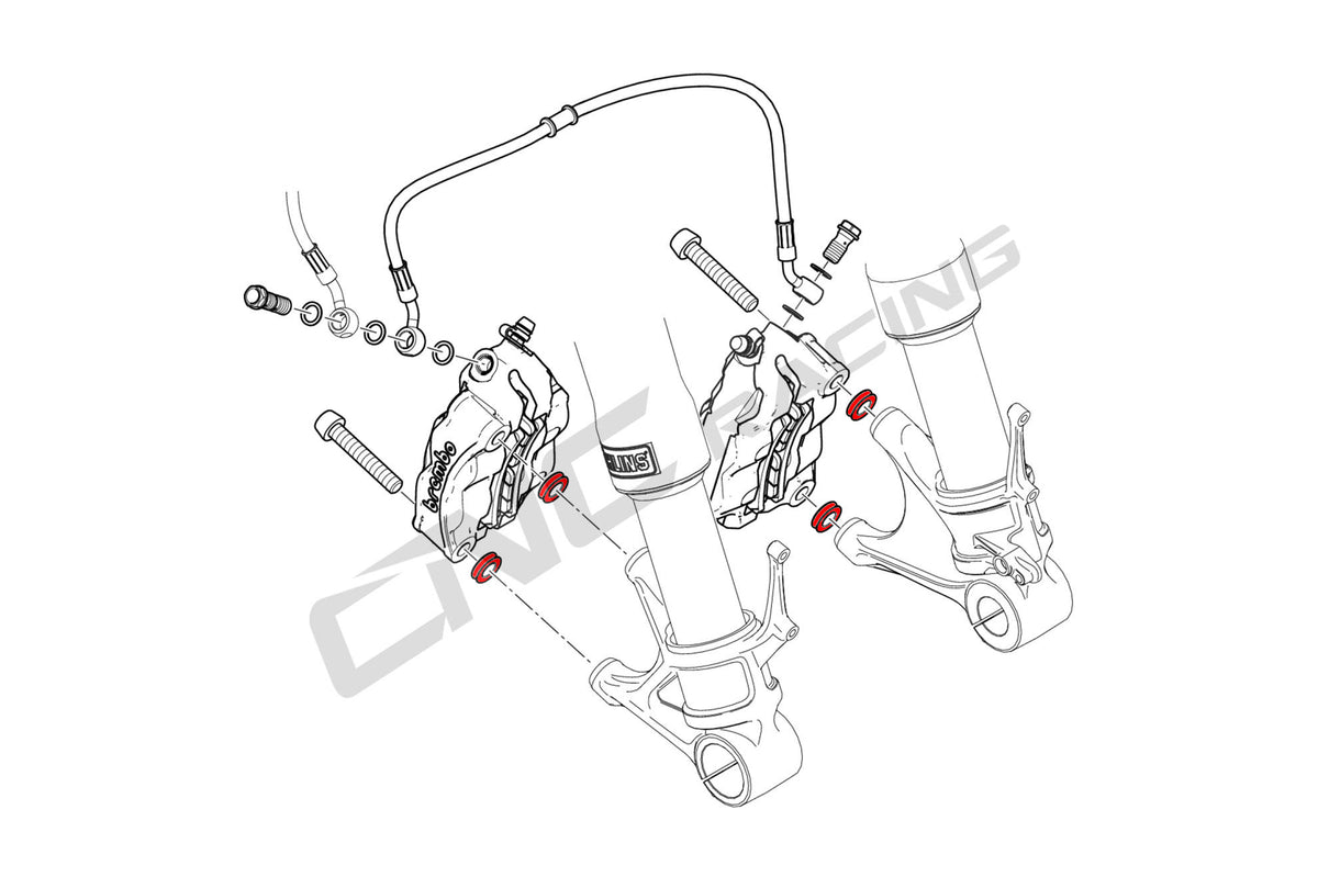 CNC Racing Front Brake Caliper Spacers Kit - CNC Racing image 5