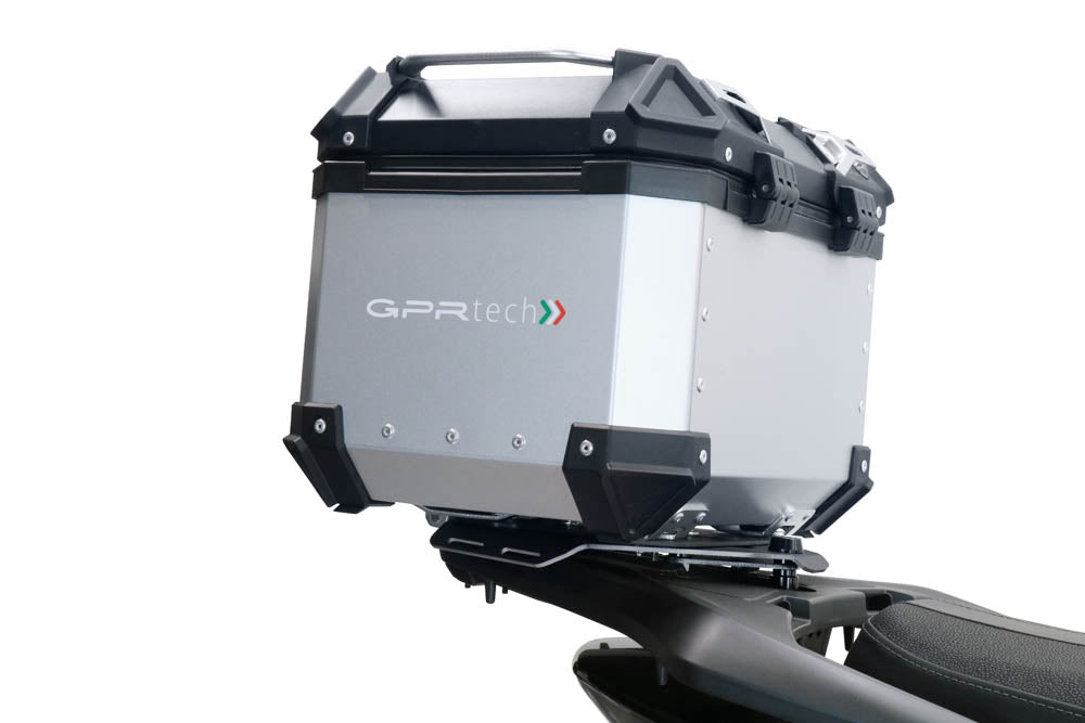 GPR Tech Alpi-Tech 26L Aluminium Top Case with Roof Rack & Specific Fitting Plate - Honda SH 125 (2017–2024) - Silver - image 3