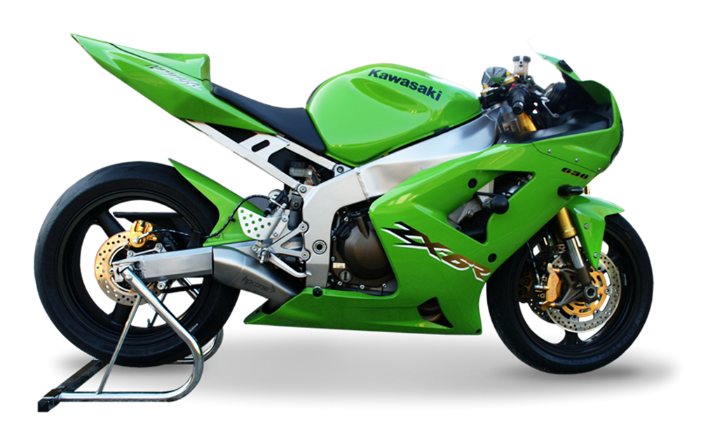 HP Corse Hydroform Satin Exhaust for Kawasaki ZX-6R 636 2003-2004 - HP Corse