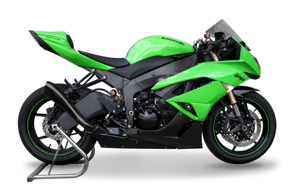 HP Corse Hydroform Black Exhaust for Kawasaki ZX-6R 600 2009-2016 - HP Corse