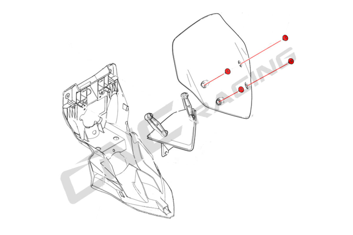CNC Racing Windshield screws Ducati Hyperstrada 821/939 - CNC Racing image 2