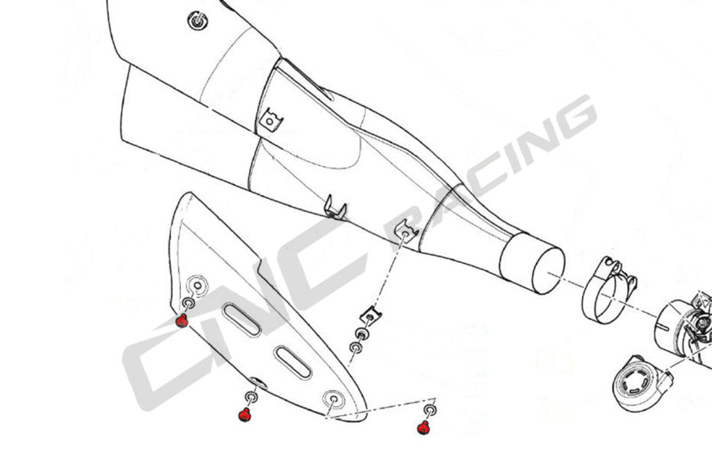 CNC Racing Bolt kit Exhaust Silencer heat guard Ducati - CNC Racing image 3