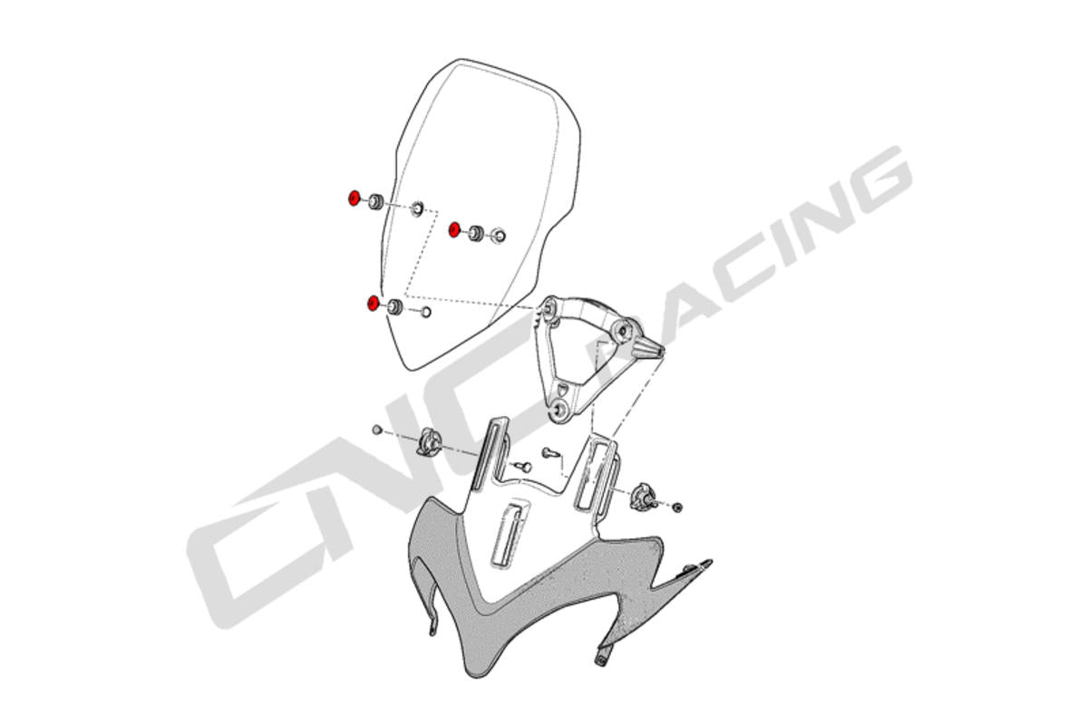 CNC Racing Windshield screws Ducati Multistrada 1200 2010-2012 - CNC Racing image 2