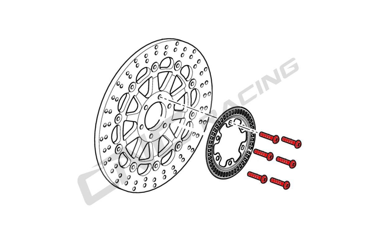 CNC Racing Screws Set Front Brake Disc M8X20 (6 Pcs) – Titanium - CNC Racing image 2