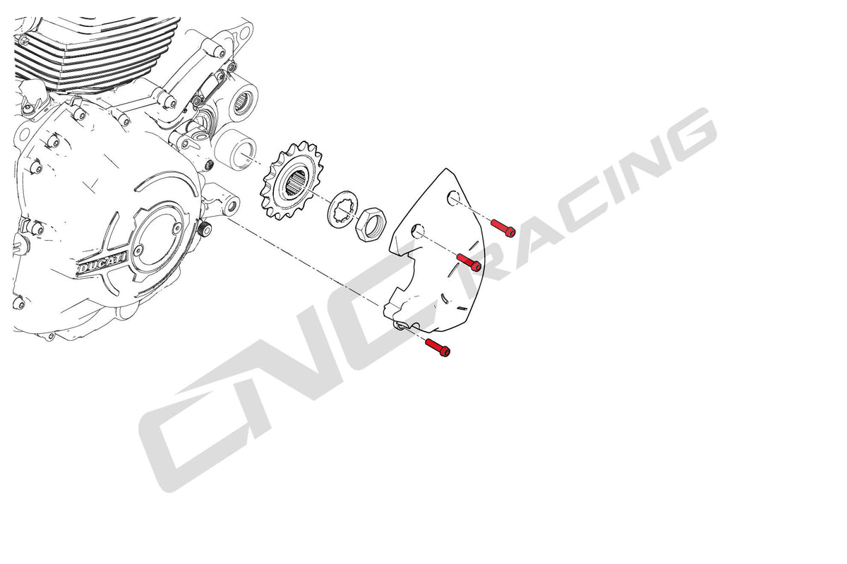 CNC Racing Screws set front sprocket cover M6x20 (3 pcs) – Titanium - CNC Racing image 2
