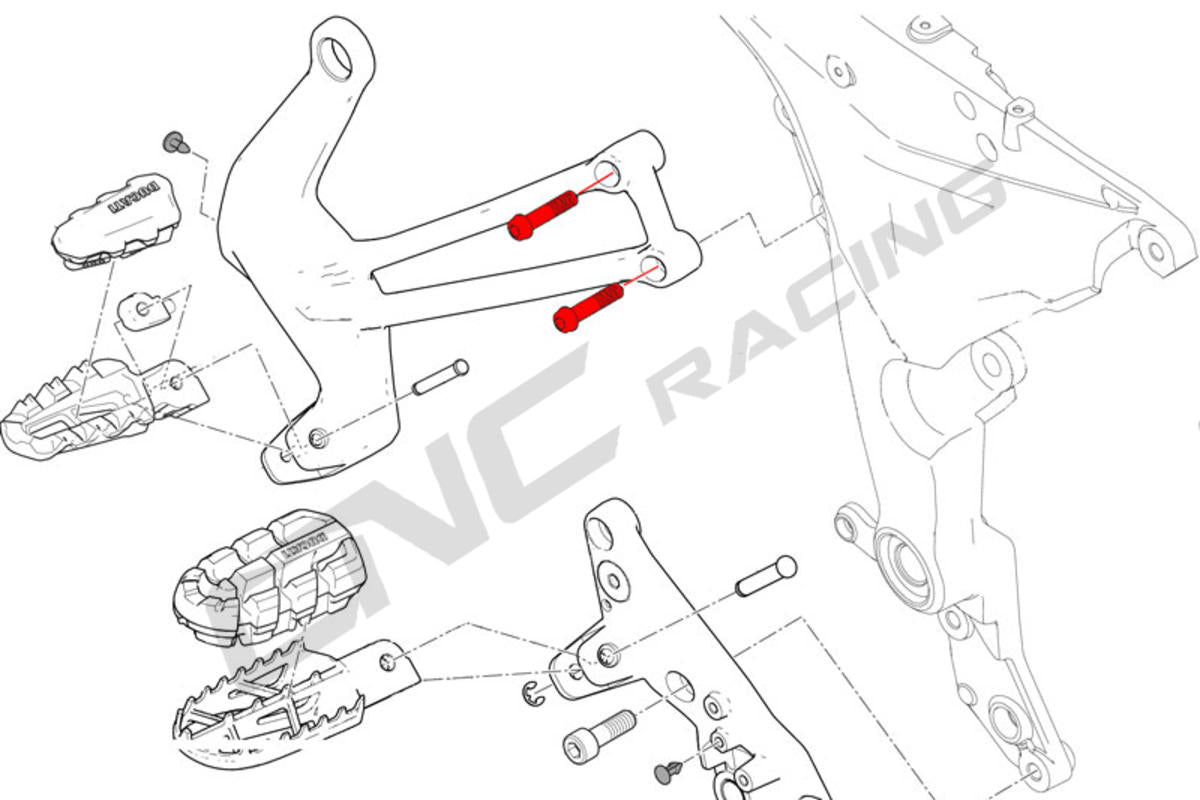 CNC Racing Passenger footpegs holder bolt M8x35 (4 pcs) – Titanium - CNC Racing image 2