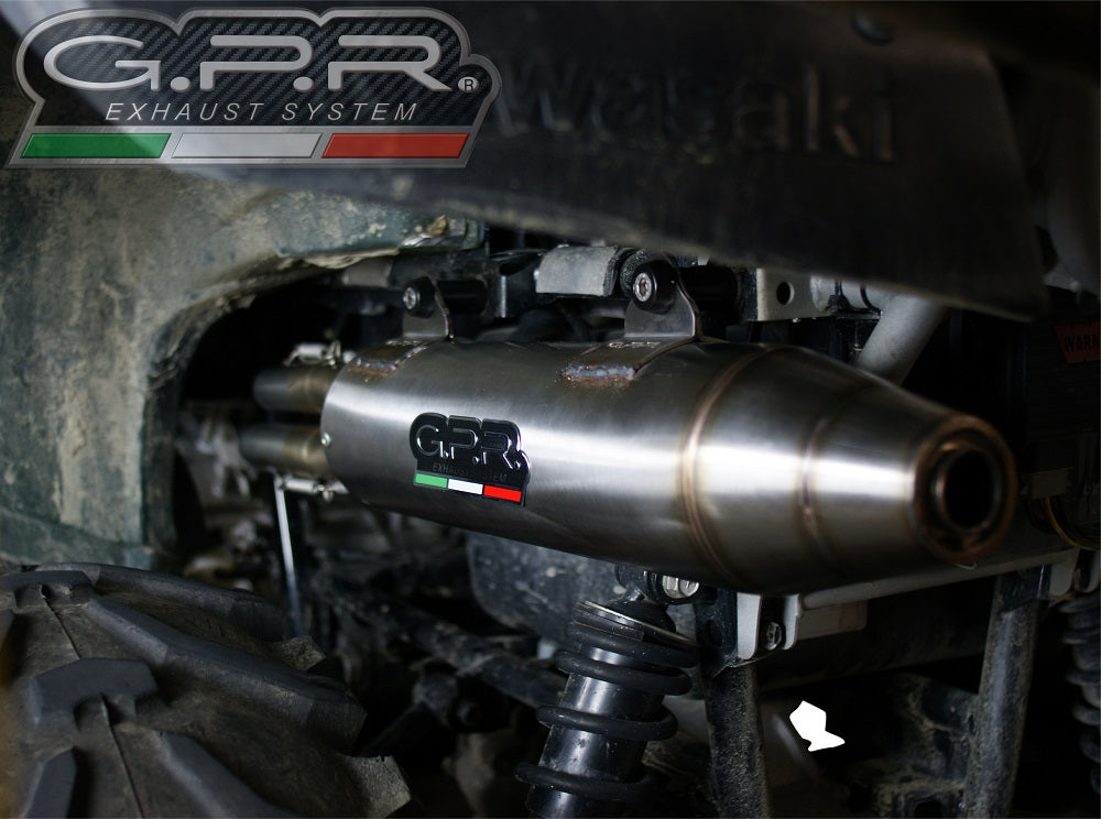 GPR exhaust Kawasaki KVF 750 2005-2011, Deeptone Atv, Homologated legal full system exhaust, including removable db killer - GPR Exhausts