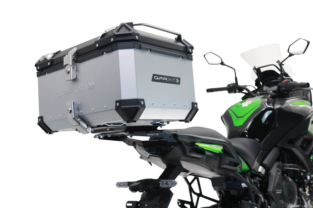 GPR Tech Alpi-Tech 35L Aluminium Top Case with Specific Fitting Plate - Kawasaki Versys 650 (2015–2016) - Silver - image 2