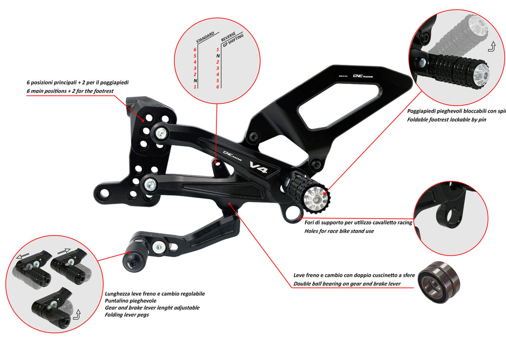 CNC Racing Adjustable rearsets Ducati Streetfighter V4 - CNC Racing image 6
