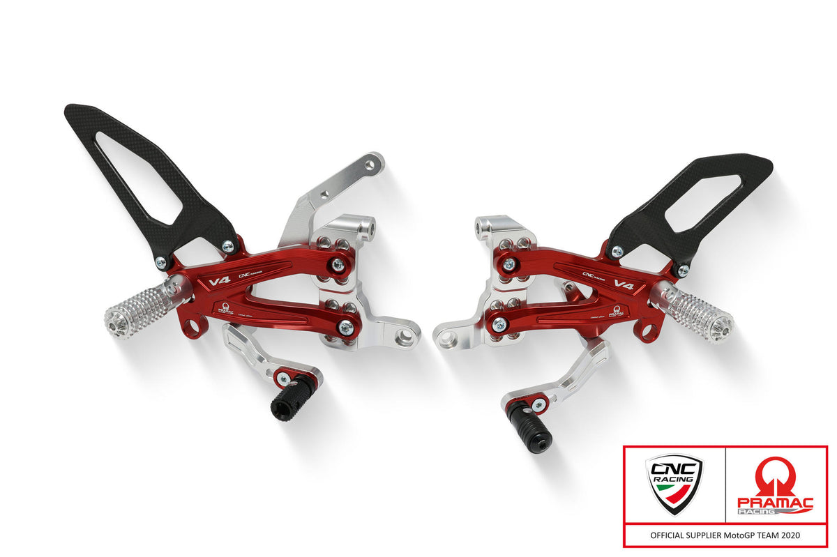 CNC Racing Adjustable rearsets Ducati Streetfighter V4 Carbon – Pramac Racing Limited Edition - CNC Racing