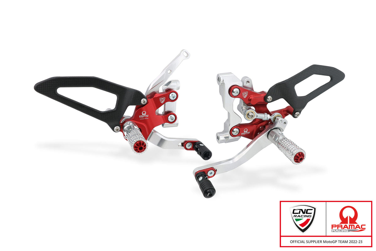CNC Racing Adjustable rearsets Ducati Streetfighter V2 – Pramac racing Limited Edition
