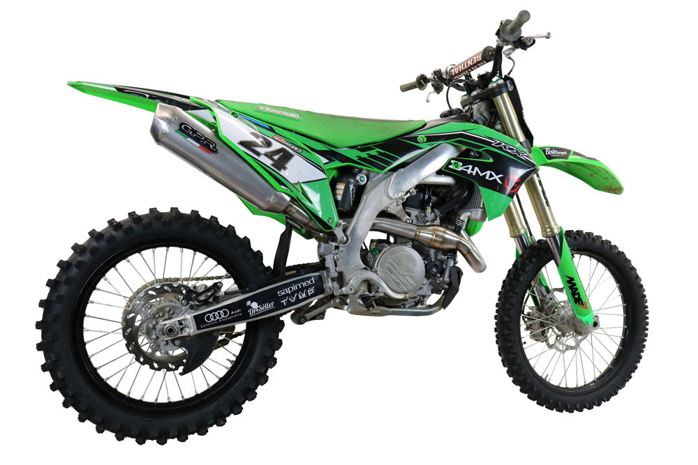 GPR exhaust Kawasaki Kx 450 X 2021-2023, Pentacross Titanium, Racing full system exhaust, including removable db killer/spark arrestor - GPR Exhausts