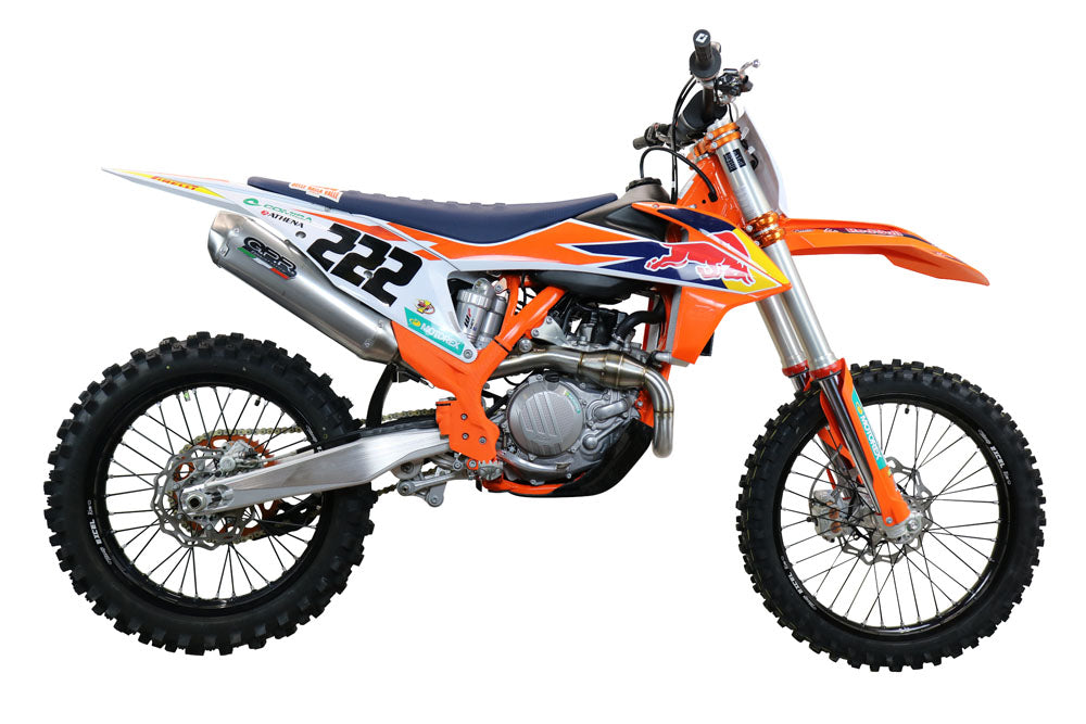 GPR exhaust Gas Gas MC 450F 2021-2023, Pentacross FULL Titanium, Racing full system exhaust, including removable db killer/spark arrestor - GPR Exhausts