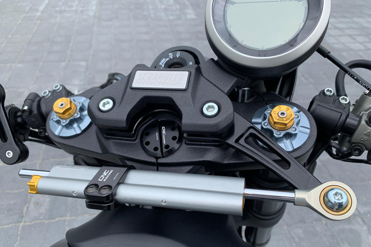 CNC Racing Steering Damper Kit for Ducati Scrambler – Cafe Racer Mounting Accessory - CNC Racing image 4