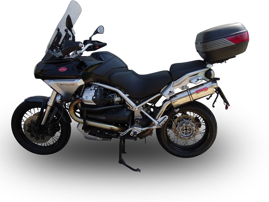 GPR exhaust Moto Guzzi Stelvio 1200 4V  2008-2010, Trioval, Homologated legal slip-on exhaust including removable db killer and link pipe - GPR Exhausts