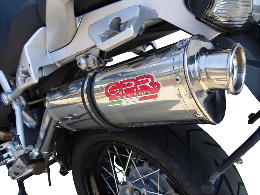 GPR exhaust Moto Guzzi Stelvio 1200 4V  2008-2010, Trioval, Homologated legal slip-on exhaust including removable db killer and link pipe - GPR Exhausts