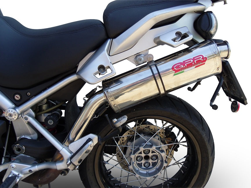 GPR exhaust Moto Guzzi Stelvio 1200 4V  2008-2010, Trioval, Homologated legal slip-on exhaust including removable db killer and link pipe - GPR Exhausts
