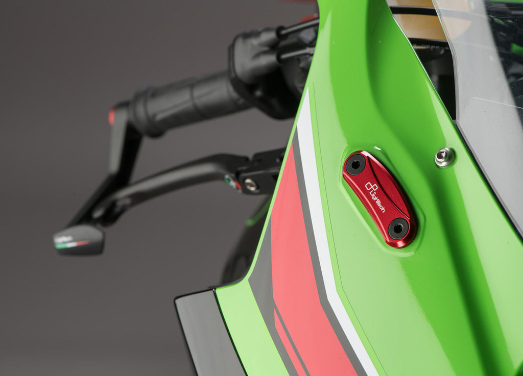 LighTech Pair Mirror Block-Off Plates for Kawasaki ZX6R 2009â€“2012