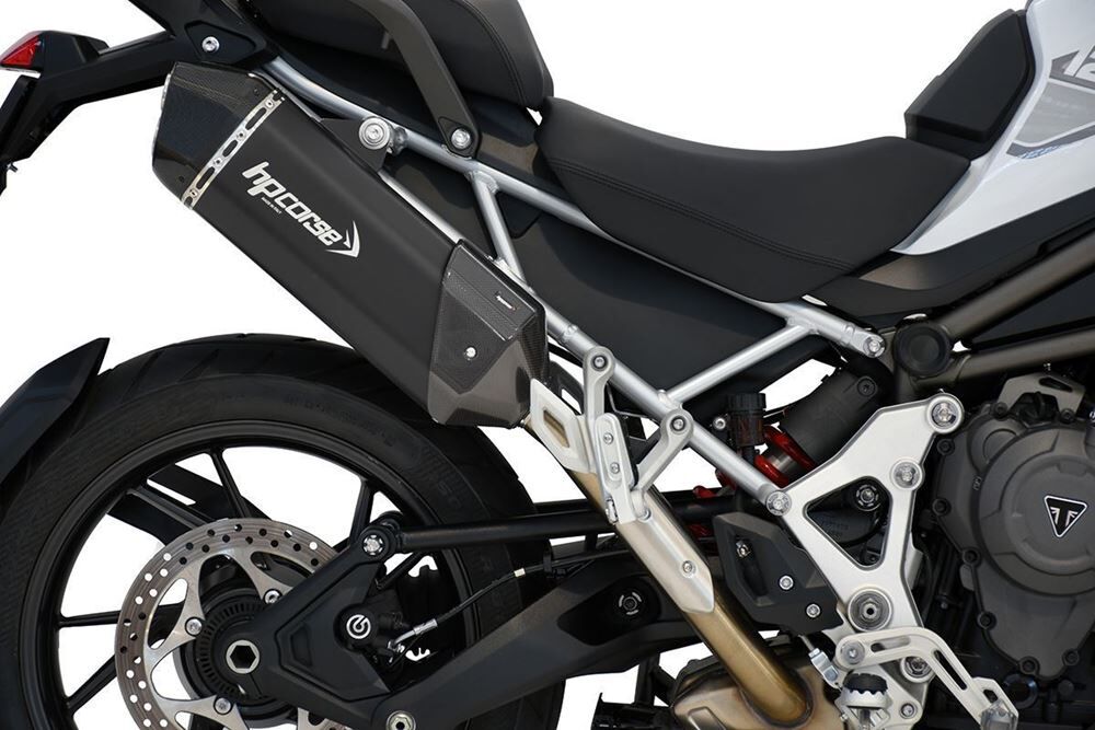 HP Corse SPS Carbon 350 Black Exhaust for Triumph Tiger 1200 GT Rally PRO 2021-2024 - HP Corse