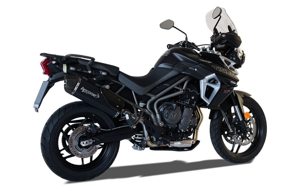 HP Corse SPS Carbon Black Exhaust for Triumph Tiger 800 2011-2020 - HP Corse