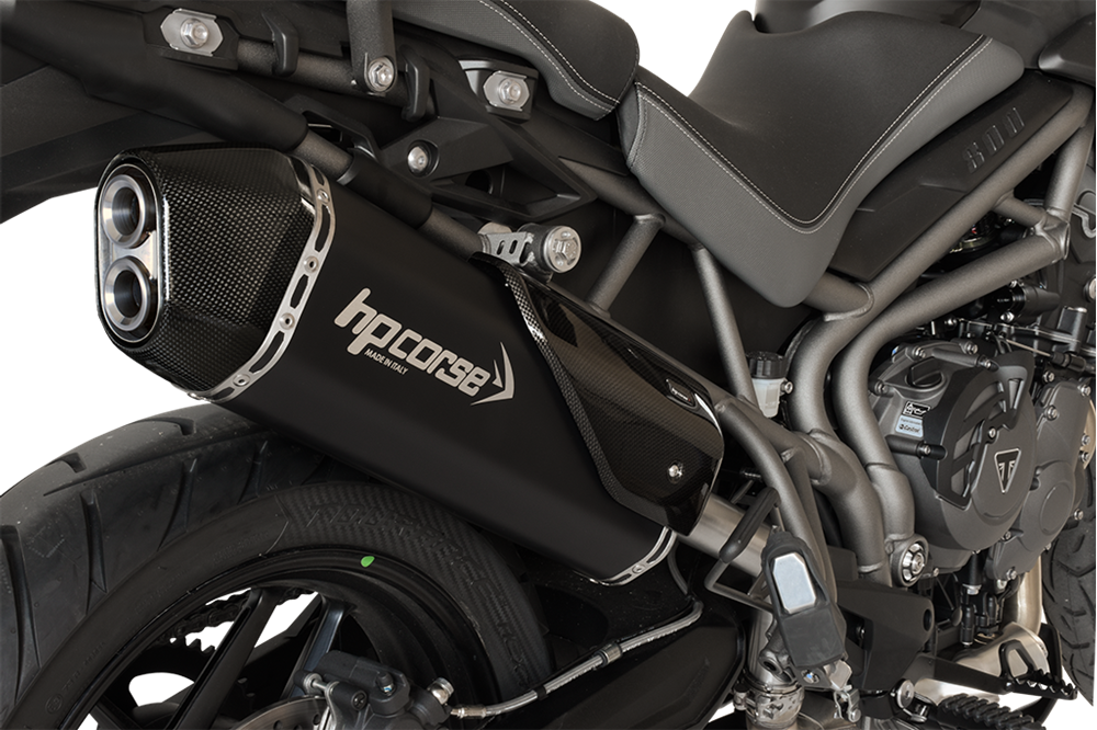 HP Corse SPS Carbon Black Exhaust for Triumph Tiger 800 2011-2020 - HP Corse
