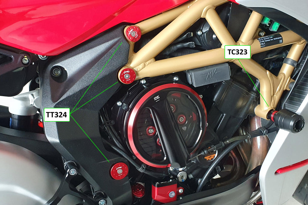 CNC Racing Frame caps sets MV Agusta Superveloce (6 pcs to be mounted with TC323) - CNC Racing image 3