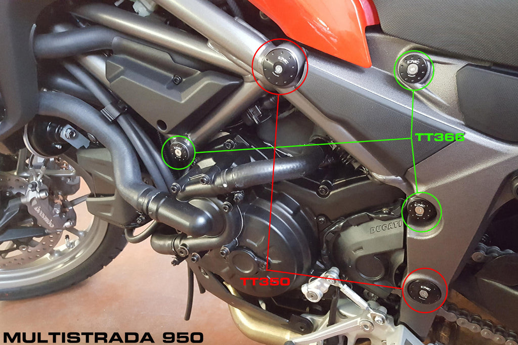CNC Racing Frame caps kit Ducati Multistrada 950 – large holes - CNC Racing image 2