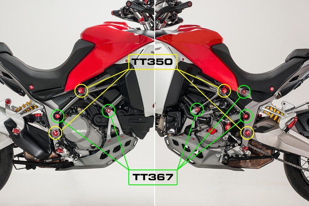 CNC Racing Frame Cap Kit for Ducati Multistrada Enduro – Smaller Holes - CNC Racing image 2