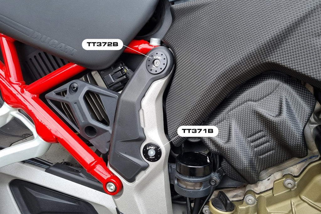 CNC Racing Frame Cap Kit for Ducati Multistrada V4 – Sloping Holes - CNC Racing image 2