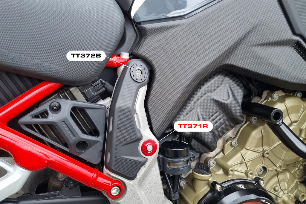 CNC Racing Frame Cap Kit for Ducati Multistrada V4 – Sloping Holes - CNC Racing image 3