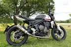 GPR exhaust Triumph Trident 660 2021-2024, M3 Titanium Natural, full system exhaust legal for UK and non-EU countries including removable db killer - GPR Exhausts
