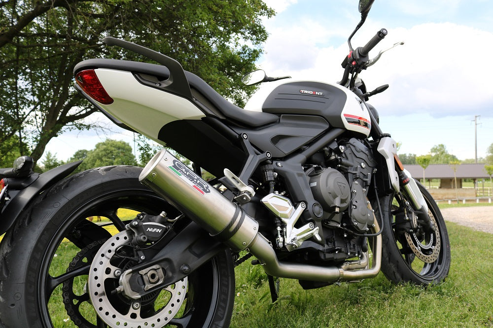 GPR exhaust Triumph Trident 660 2021-2024, M3 Titanium Natural, full system exhaust legal for UK and non-EU countries including removable db killer - GPR Exhausts