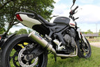 GPR exhaust Triumph Trident 660 2021-2024, M3 Titanium Natural, full system exhaust legal for UK and non-EU countries including removable db killer - GPR Exhausts